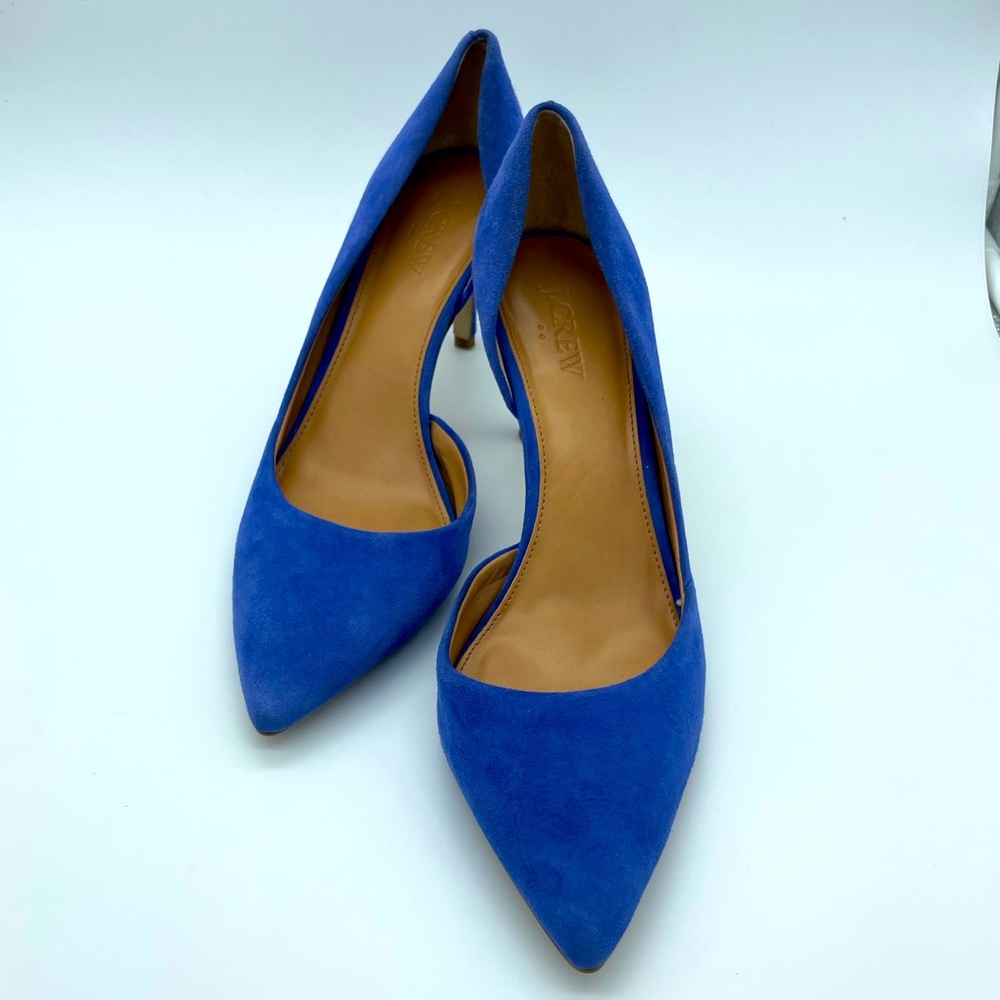 J. Crew Collette Pumps, Blue suede, D’Orsay